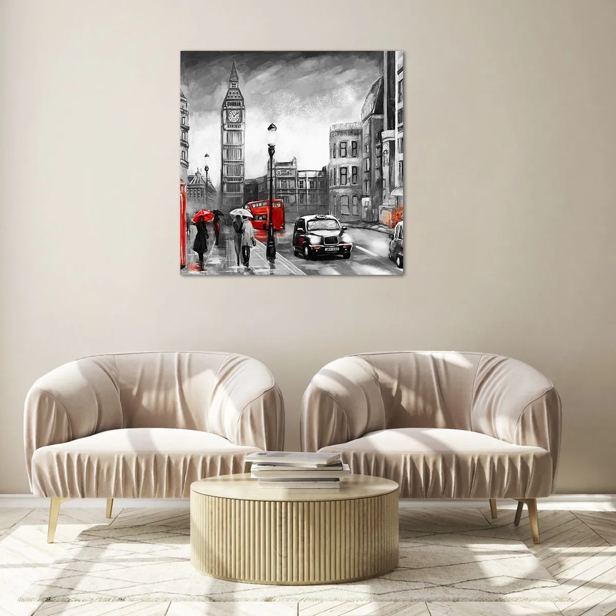 Billede på glas - Overhovedet ikke en grå by - 50x50 cm