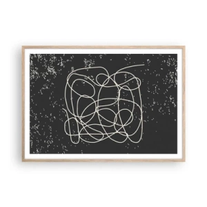 Plakat i ramme af lyst egetræ - Vandrende tanker - 100x70 cm