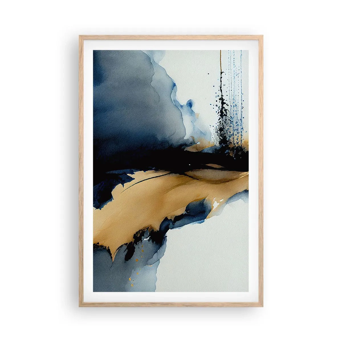 Plakat i ramme af lyst egetræ - Bag sløret - 61x91 cm