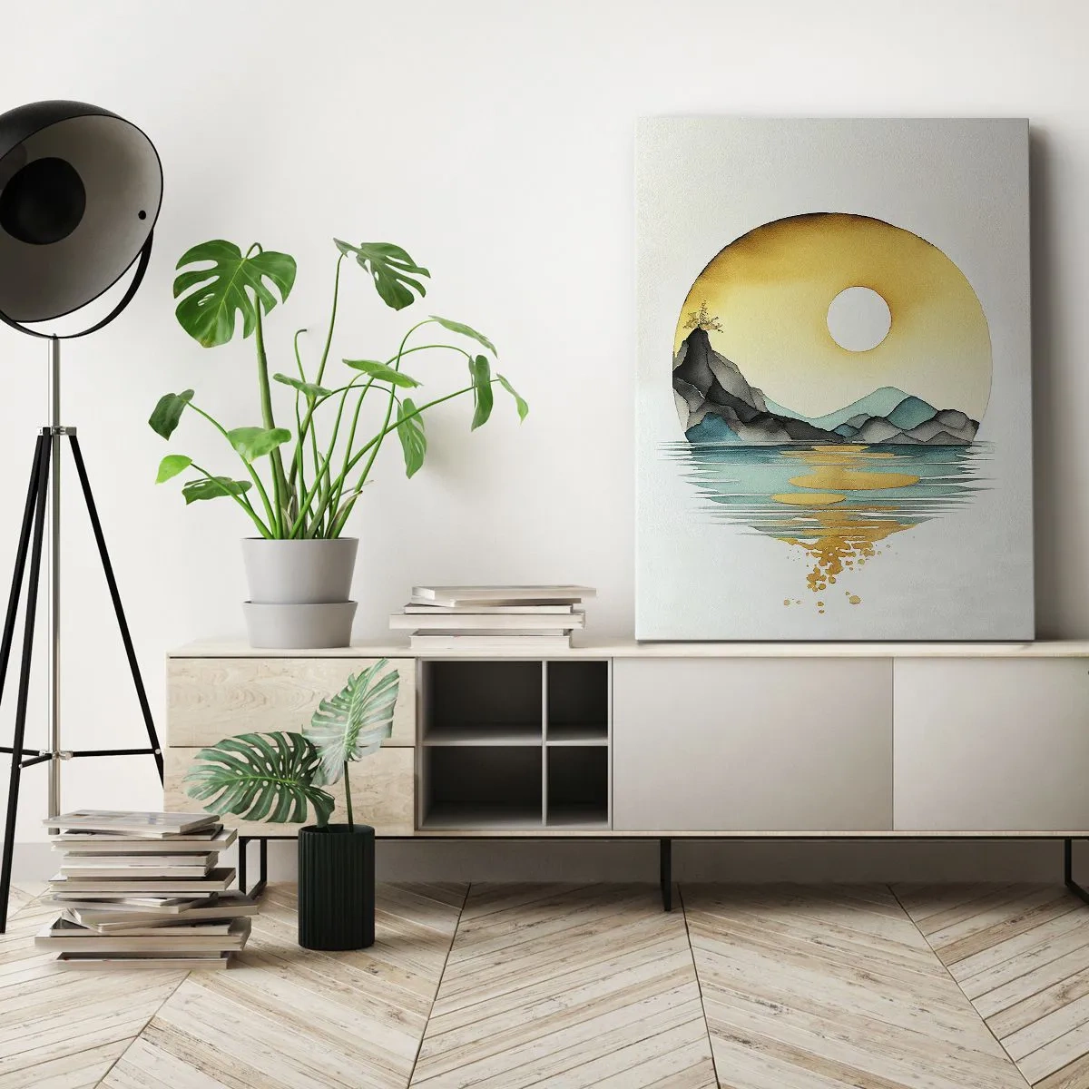 Lærredstryk - Billede på lærred - I en cirkel af skønhed - 70x100 cm