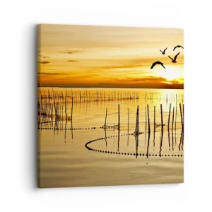 Lærredstryk - Billede på lærred - I fiskeriet - 30x30 cm