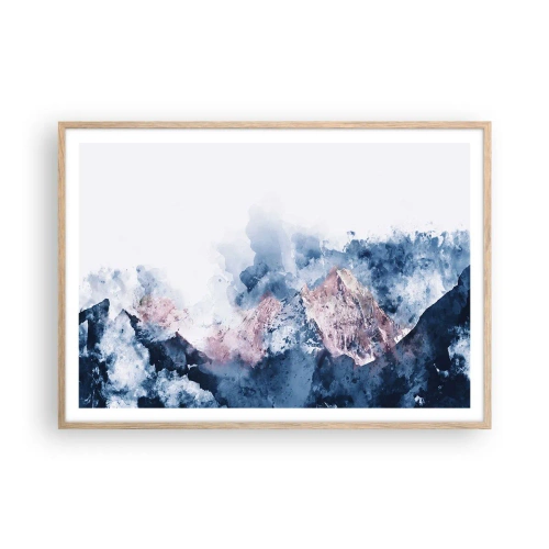 Plakat i ramme af lyst egetræ - Dette er toppene! - 100x70 cm