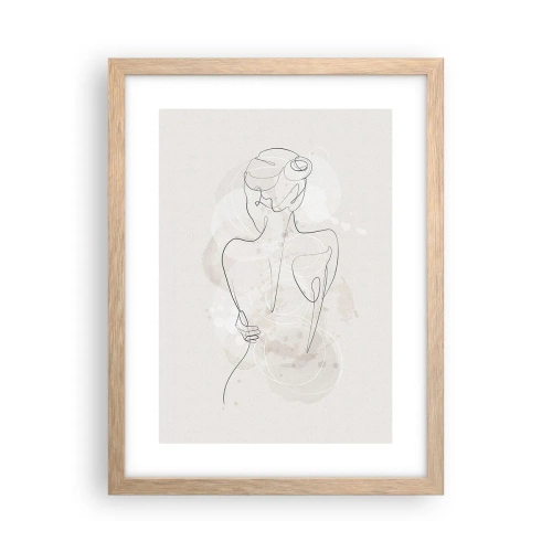 Plakat i ramme af lyst egetræ - Som et følsomt instrument - 30x40 cm