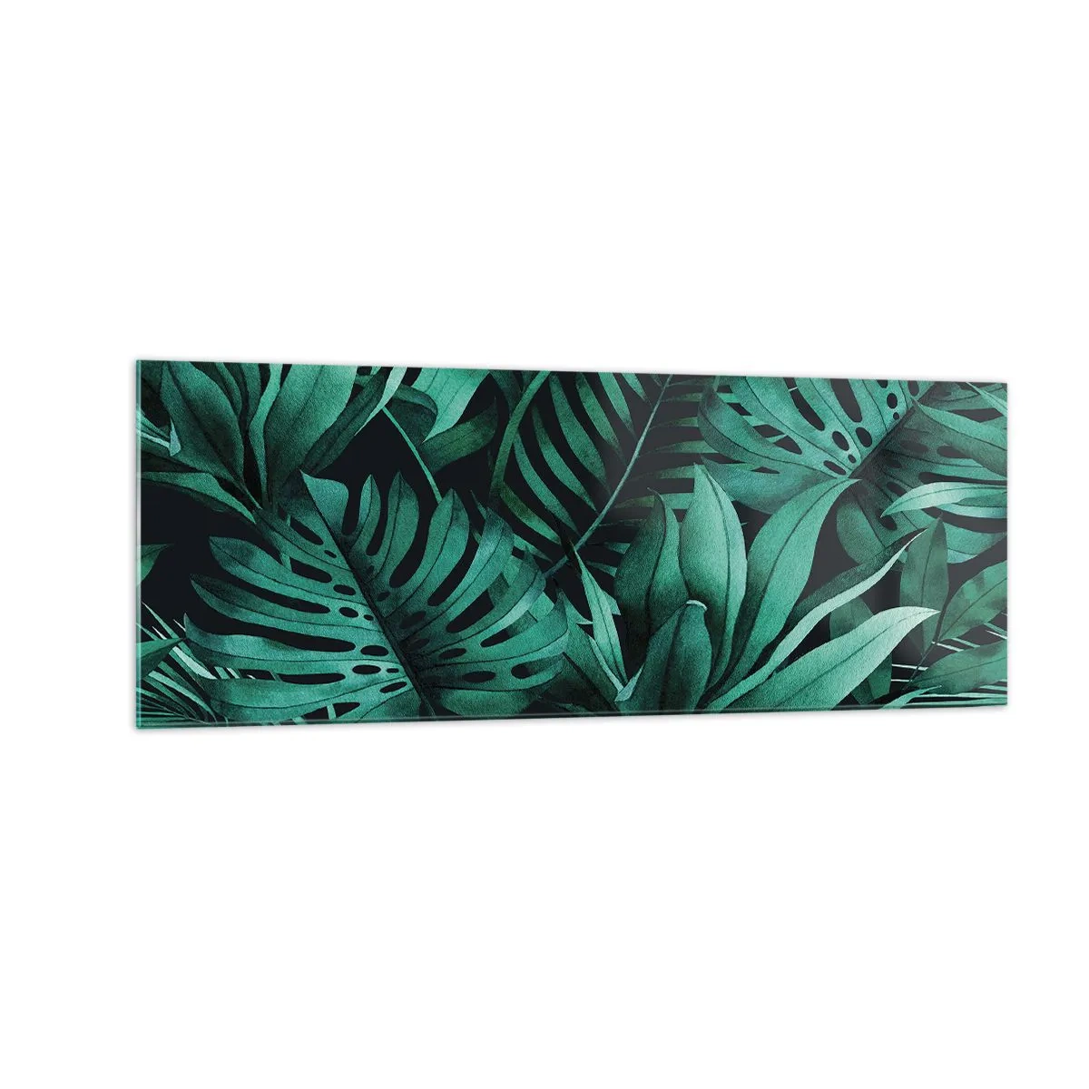 Billede på glas - Dyb tropisk grøn - 140x50 cm