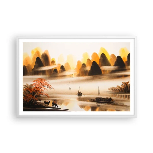 Plakat i hvid ramme - Længere væk end det fjerne Østen - 91x61 cm