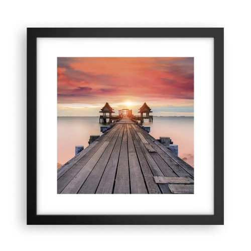 Plakat i sort ramme - Fra vest til øst - 30x30 cm