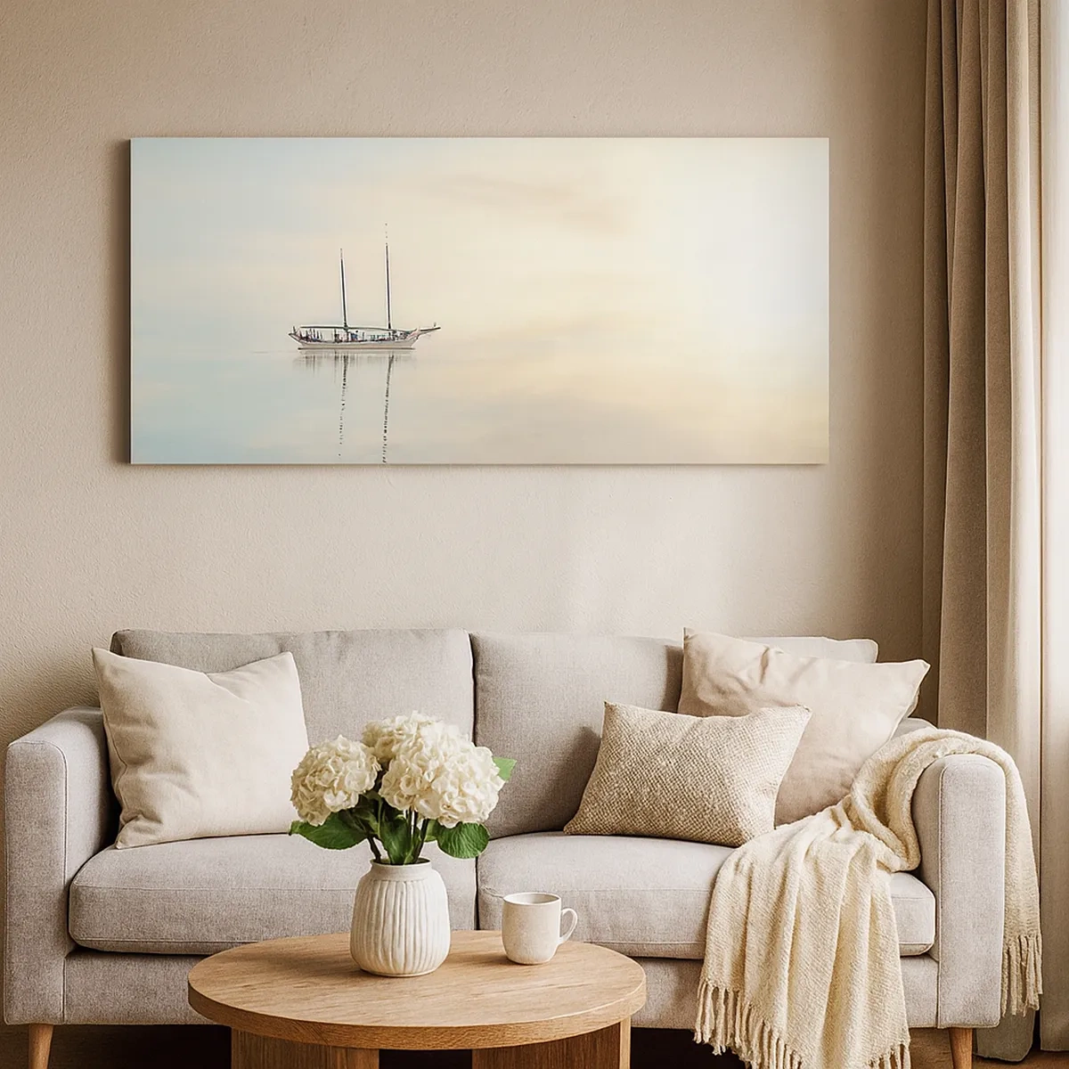 Lærredstryk - Billede på lærred - I et hav af stilhed - 30x30 cm