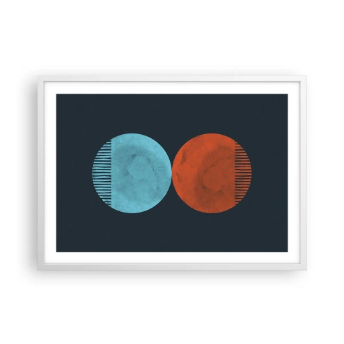 Plakat i hvid ramme - Kun geometri? - 70x50 cm