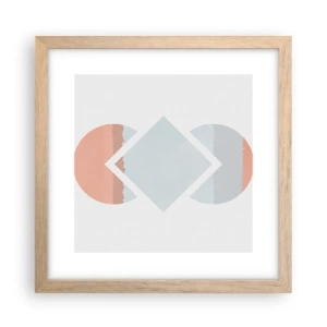 Plakat i ramme af lyst egetræ - Situationen er klar - 30x30 cm