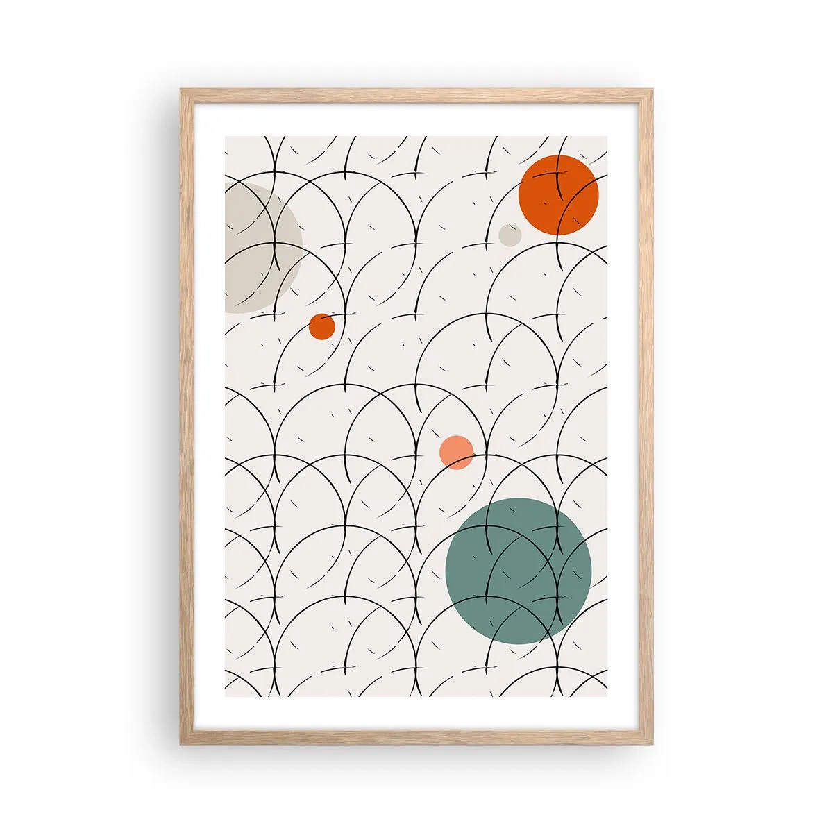 Plakat i ramme af lyst egetræ - I popkunstens ånd - 50x70 cm