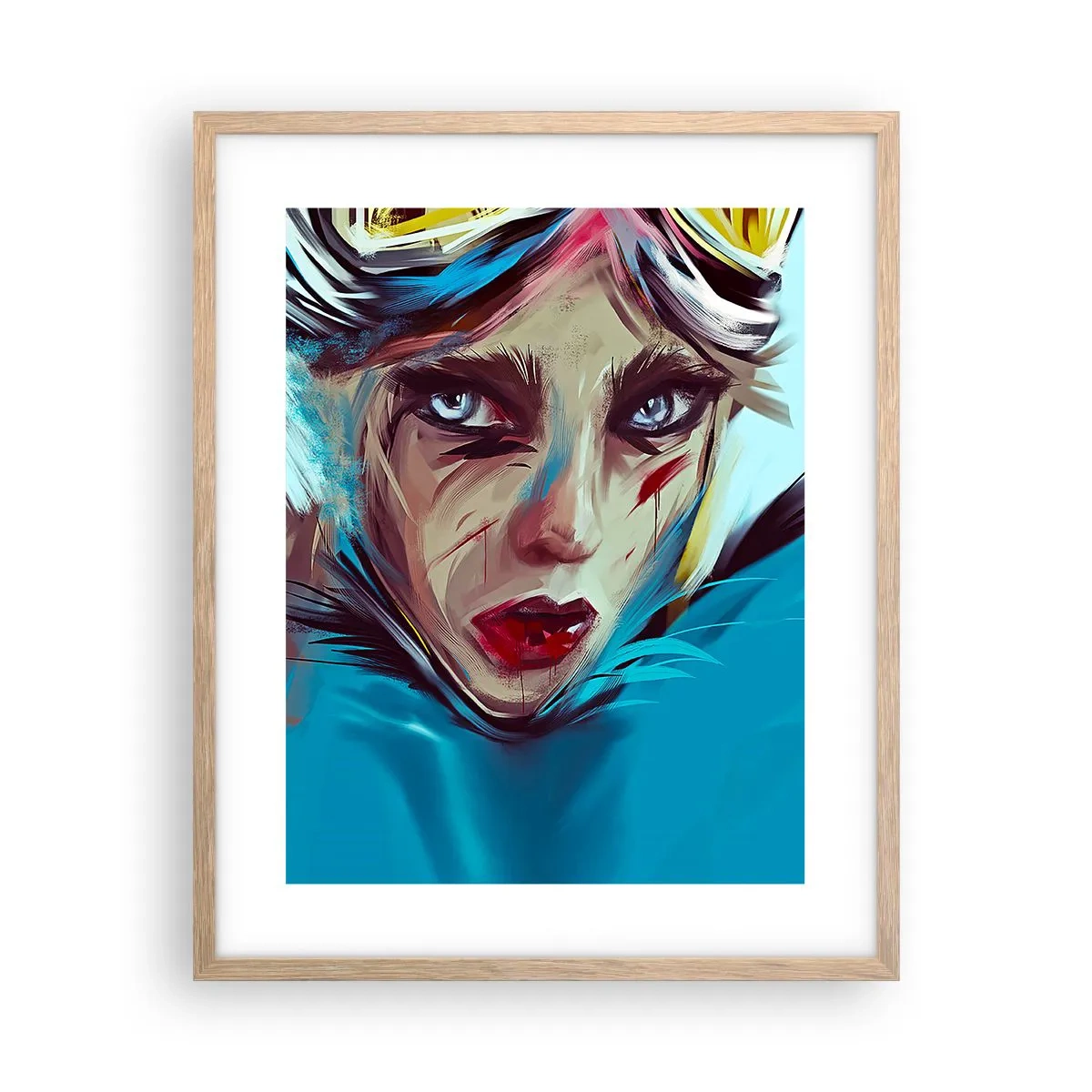 Plakat i ramme af lyst egetræ - Vejkriger - 40x50 cm