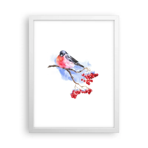 Plakat i hvid ramme - Vinter i farver - 30x40 cm