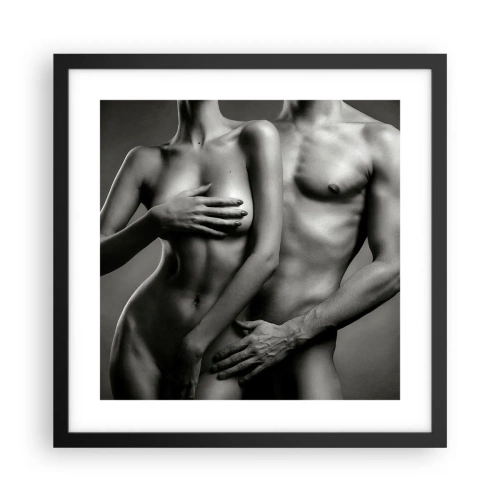 Plakat i sort ramme - Adam og Eva - 40x40 cm