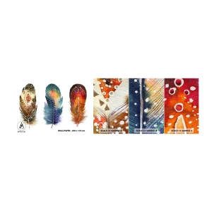 Prøve Fototapet Selvklæbende Deluxe Sticker - Ritualer, ordinancer, mysterier - Fuglens fjer, Fugl, Abstraktion - 100x30 cm