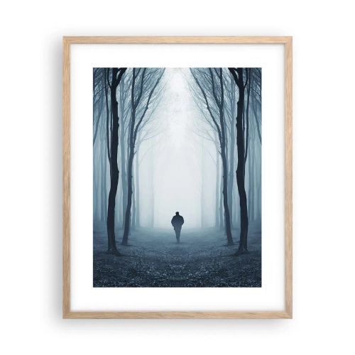 Plakat i ramme af lyst egetræ - Og alt sammen ganske enkelt - 40x50 cm