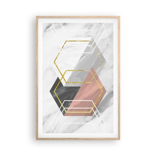 Plakat i ramme af lyst egetræ - Kædesammensætning - 61x91 cm