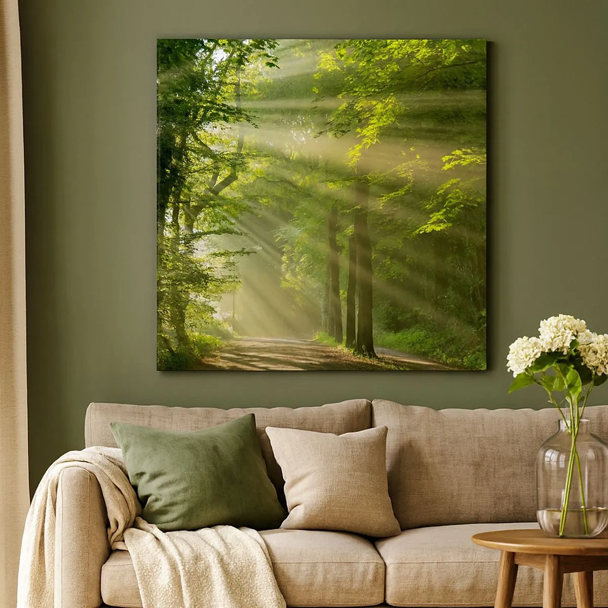 Lærredstryk - Billede på lærred - Øjeblik i skoven - 30x30 cm