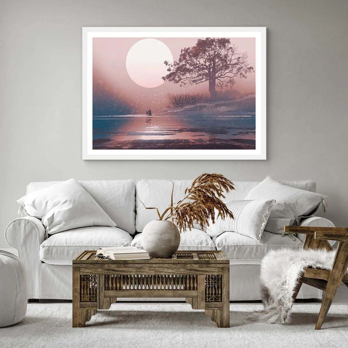 Plakat i hvid ramme - Natlige mærkværdigheder - 60x60 cm