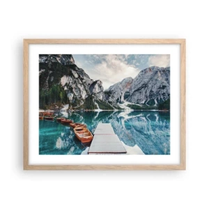 Plakat i ramme af lyst egetræ - Vi vil vise dig skønheden - 50x40 cm