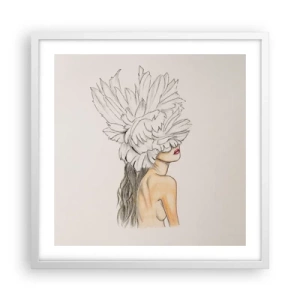 Plakat i hvid ramme - Skønhed kronet - 50x50 cm