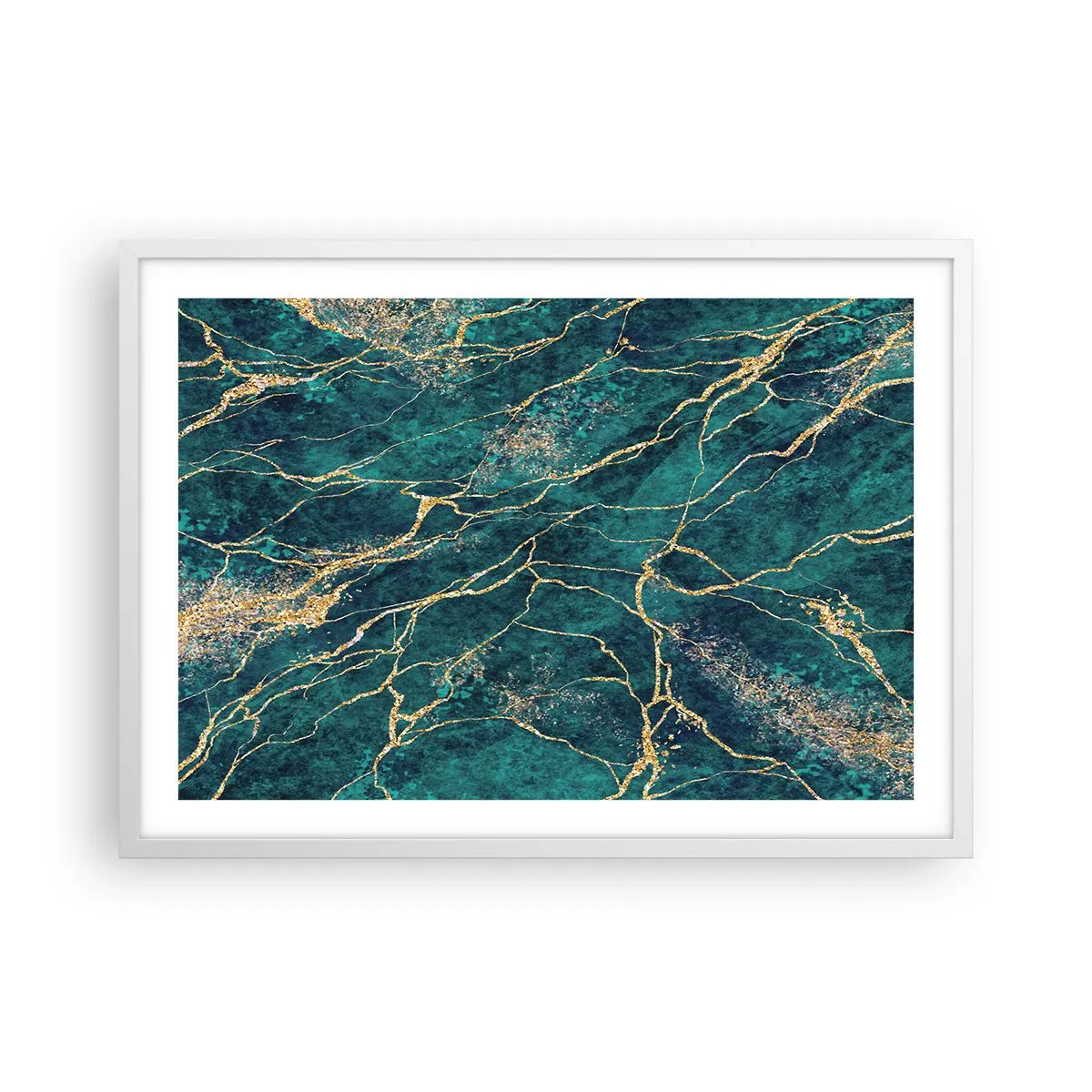 Plakat i hvid ramme - Guldåre - 70x50 cm