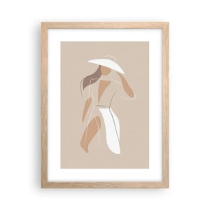 Plakat i ramme af lyst egetræ - Mode er sjovt - 30x40 cm