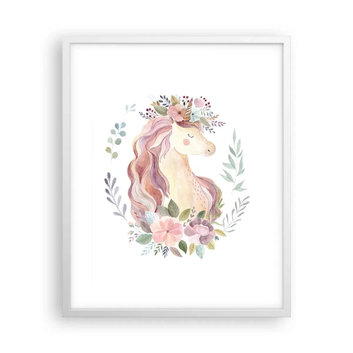 Plakat i hvid ramme - En invitation til eventyrets verden - 40x50 cm