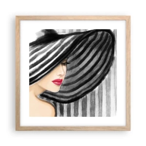 Plakat i ramme af lyst egetræ - Hvor kan jeg finde dig? - 40x40 cm