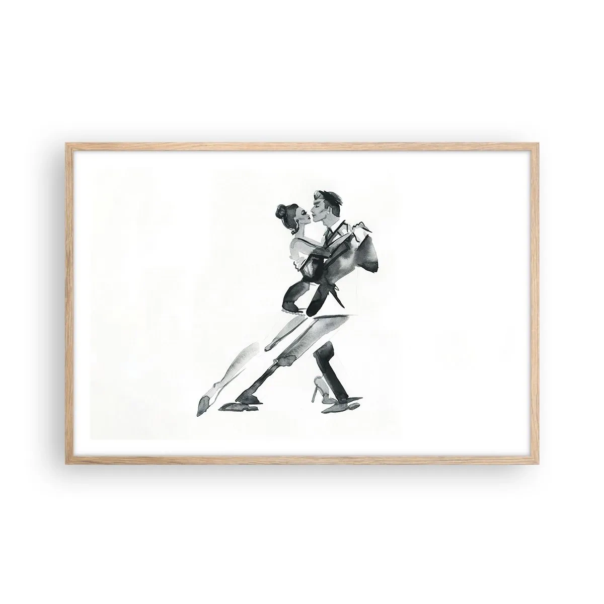 Plakat i ramme af lyst egetræ - I én rytme - 91x61 cm