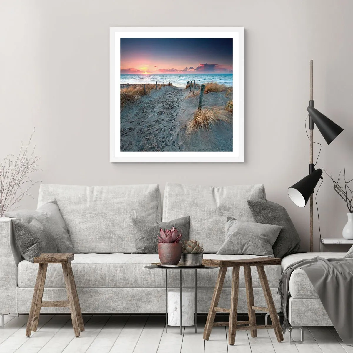 Plakat i hvid ramme - Du har udgydt en regnbue af strålende pragt.... - 50x50 cm