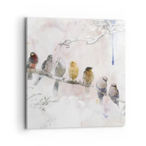 Lærredstryk - Billede på lærred - Møde med vinger - 70x70 cm