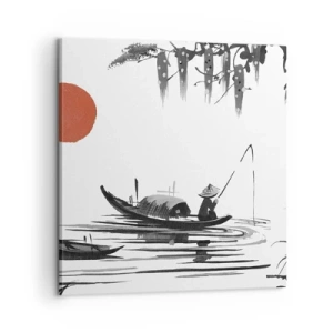 Lærredstryk - Billede på lærred - En asiatisk eftermiddag - 60x60 cm