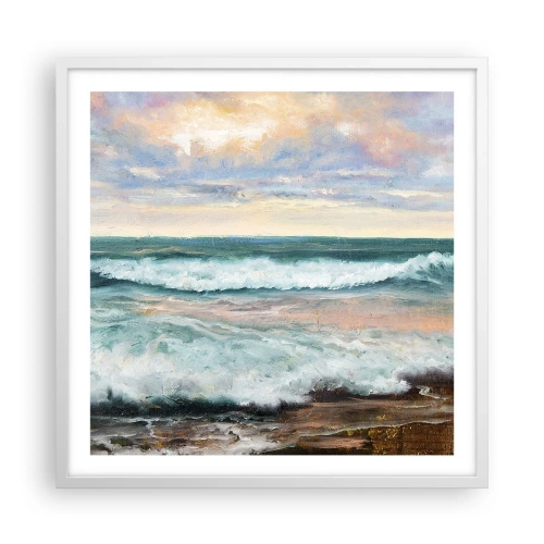 Plakat i hvid ramme - Her vil du glatte din sjæl - 60x60 cm