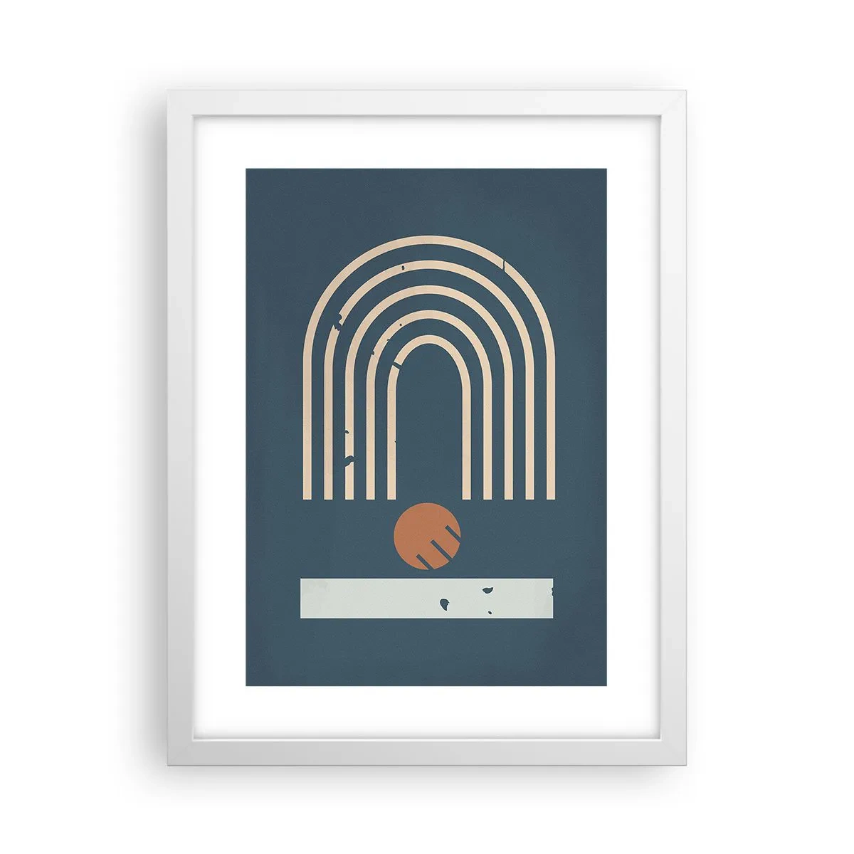 Plakat i hvid ramme - Geometri på granatæble - 30x40 cm