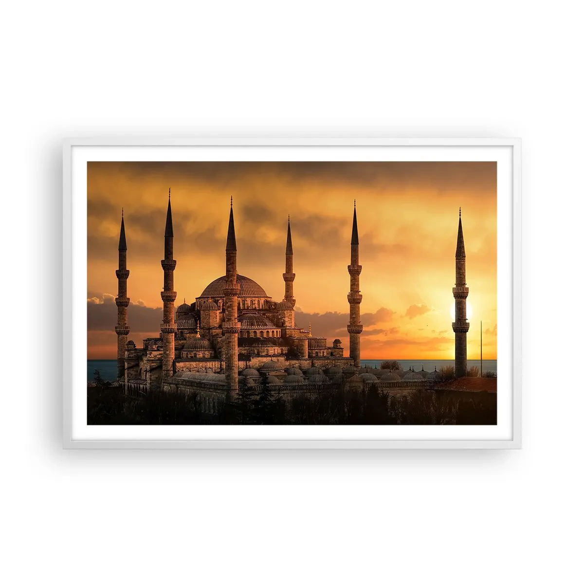 Plakat i hvid ramme - Gud er stor - 91x61 cm