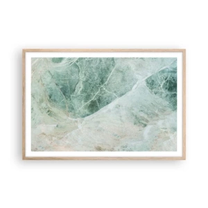 Plakat i ramme af lyst egetræ - Den ædle kølighed af sten - 91x61 cm