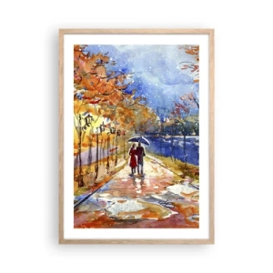 Plakat i ramme af lyst egetræ - Sammen indtil tidsfristen - 50x70 cm