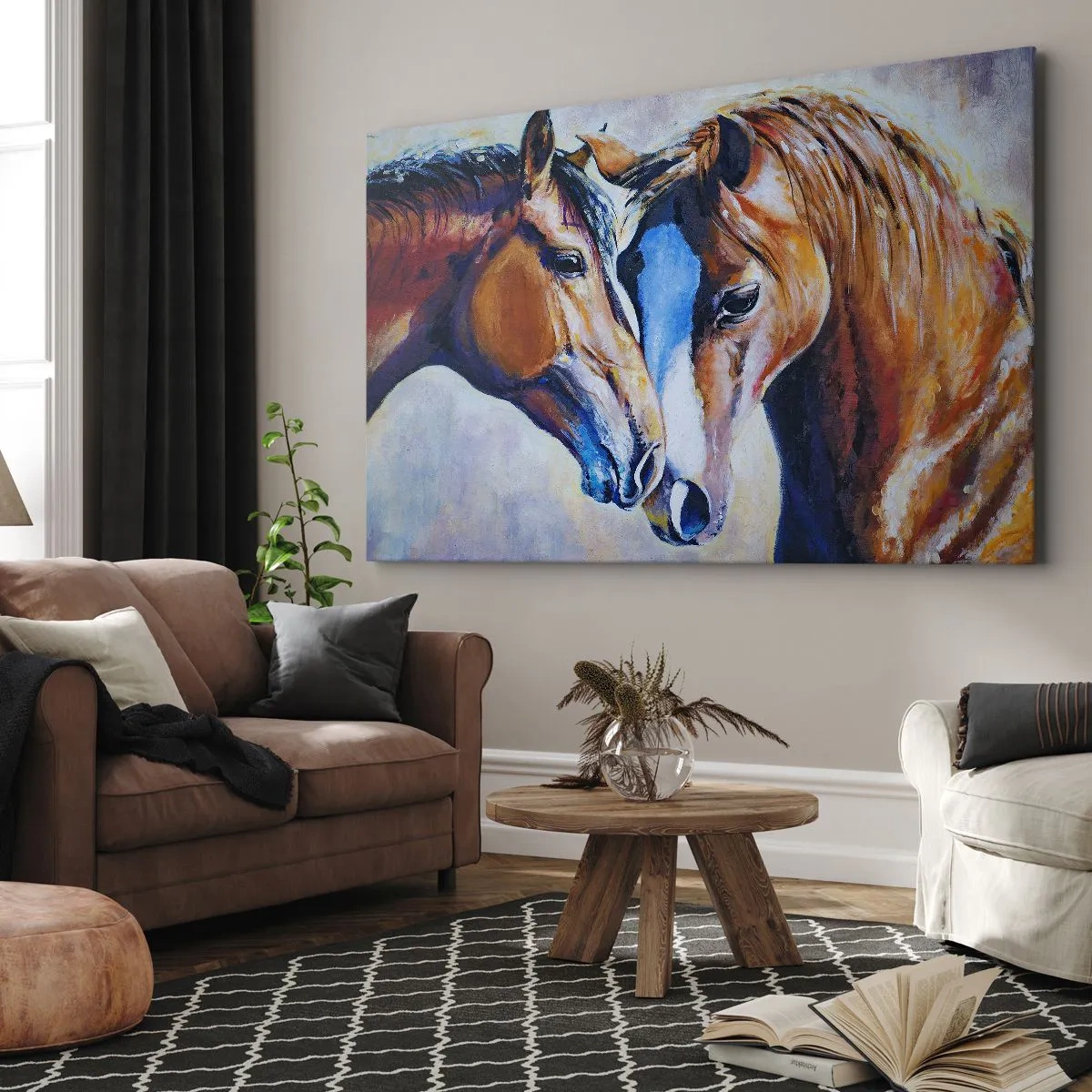 Lærredstryk - Billede på lærred - Er det venskab, er det kærlighed? - 120x80 cm