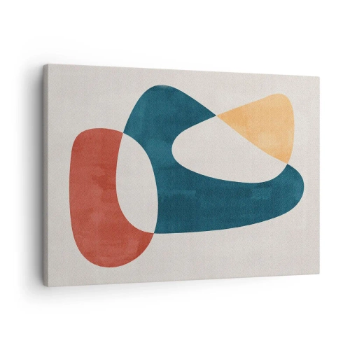 Lærredstryk - Billede på lærred - Abstrakte former i harmoniske farver - 70x50cm - Påvirkninger og metamorfoser - Moderne vægdekoration til stue og soveværelse ARTTOR
