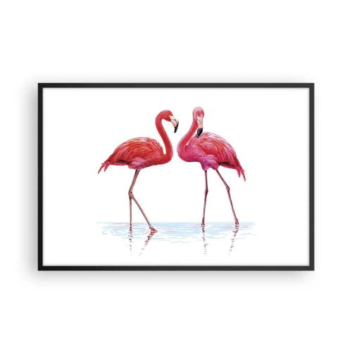 Plakat i sort ramme - Lyserødt randez-vous - 91x61 cm