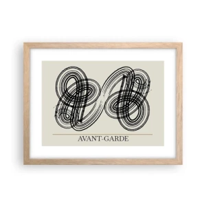 Plakat i ramme af lyst egetræ - Det kom ud spontant - 40x30 cm