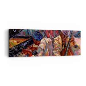 Lærredstryk - Billede på lærred - I én rytme - 90x30 cm