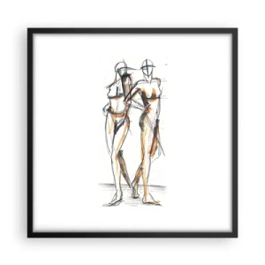 Plakat i sort ramme - En undersøgelse af charme - 50x50 cm