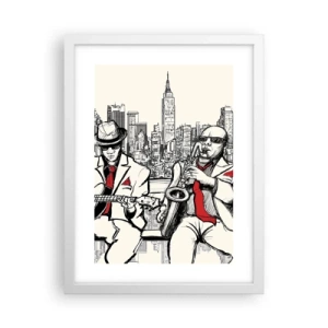 Plakat i hvid ramme - New York improvisation - 30x40 cm