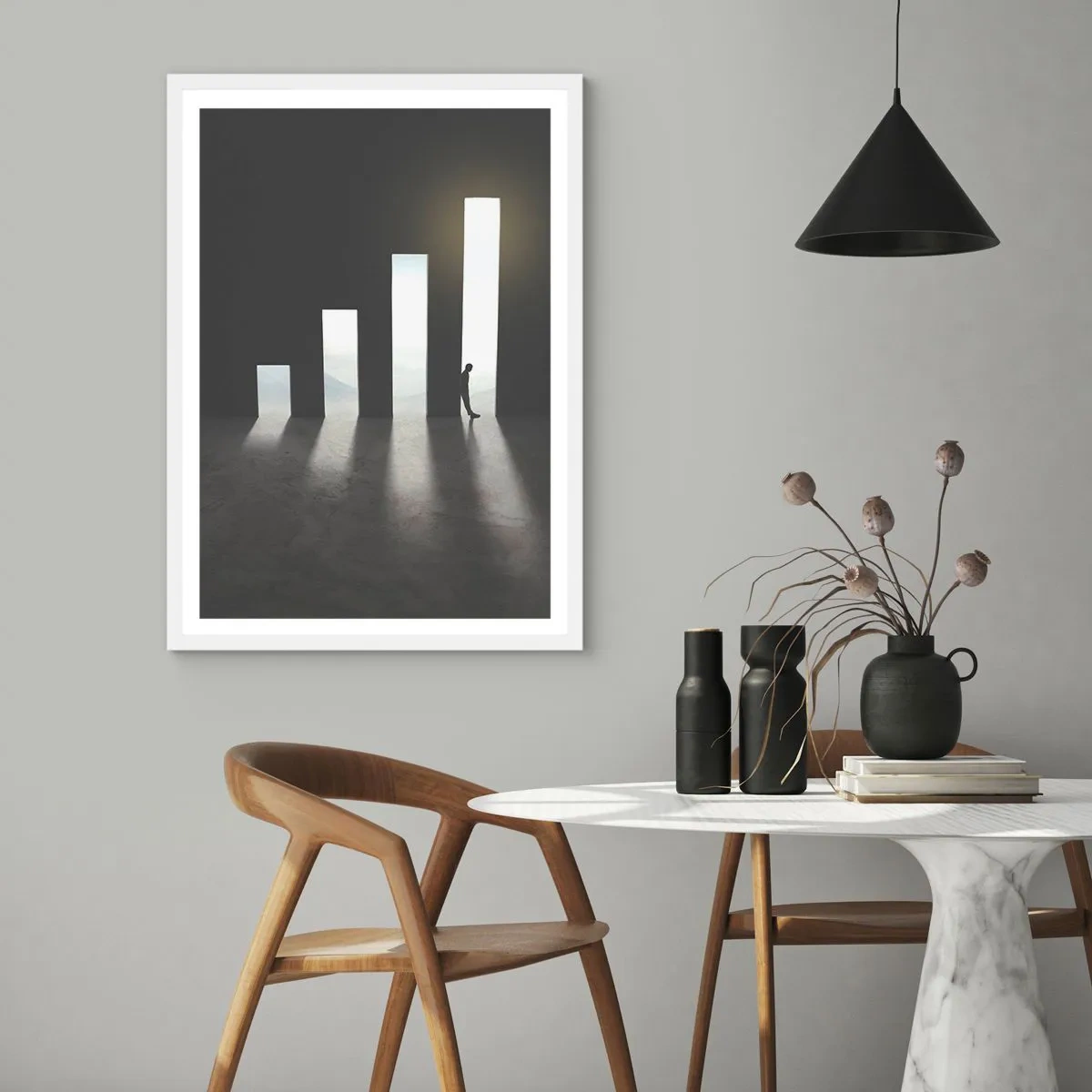 Plakat i hvid ramme - Succes - et indtryk - 61x91 cm