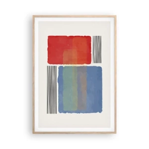 Plakat i ramme af lyst egetræ - Geometriens ånd og bogstav - 70x100 cm
