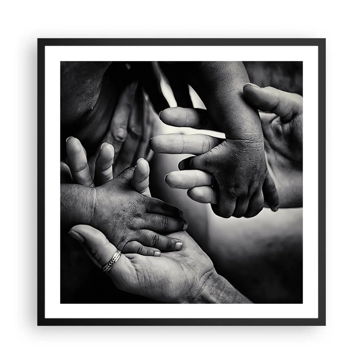 Plakat i sort ramme - At være menneske - 60x60 cm