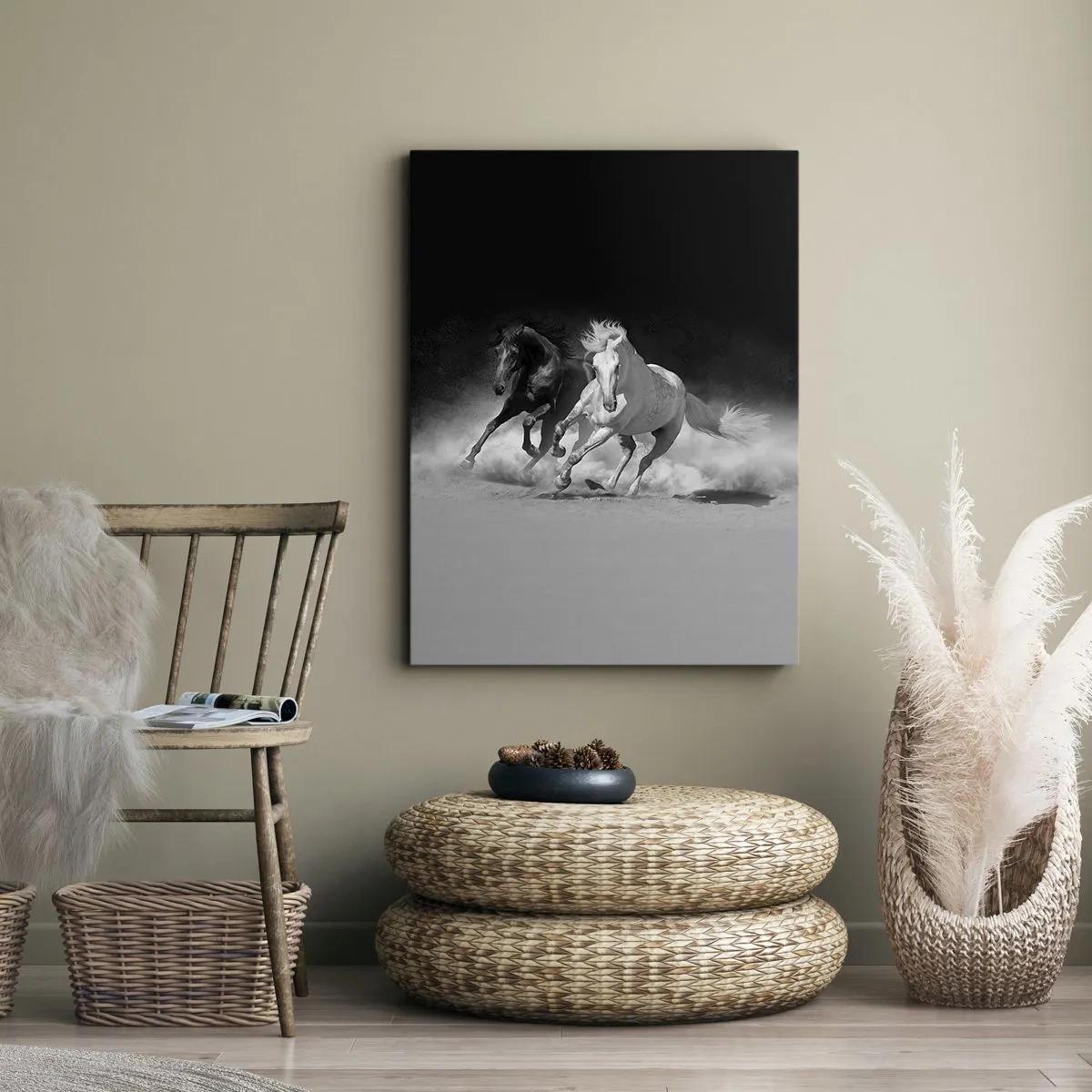 Lærredstryk - Billede på lærred - Frihedens galop - 65x120 cm