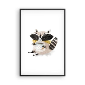 Plakat i sort ramme - Min ven vaskebjørnen - 61x91 cm