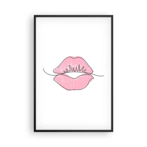 Plakat i sort ramme - Klar til at kysse? - 61x91 cm